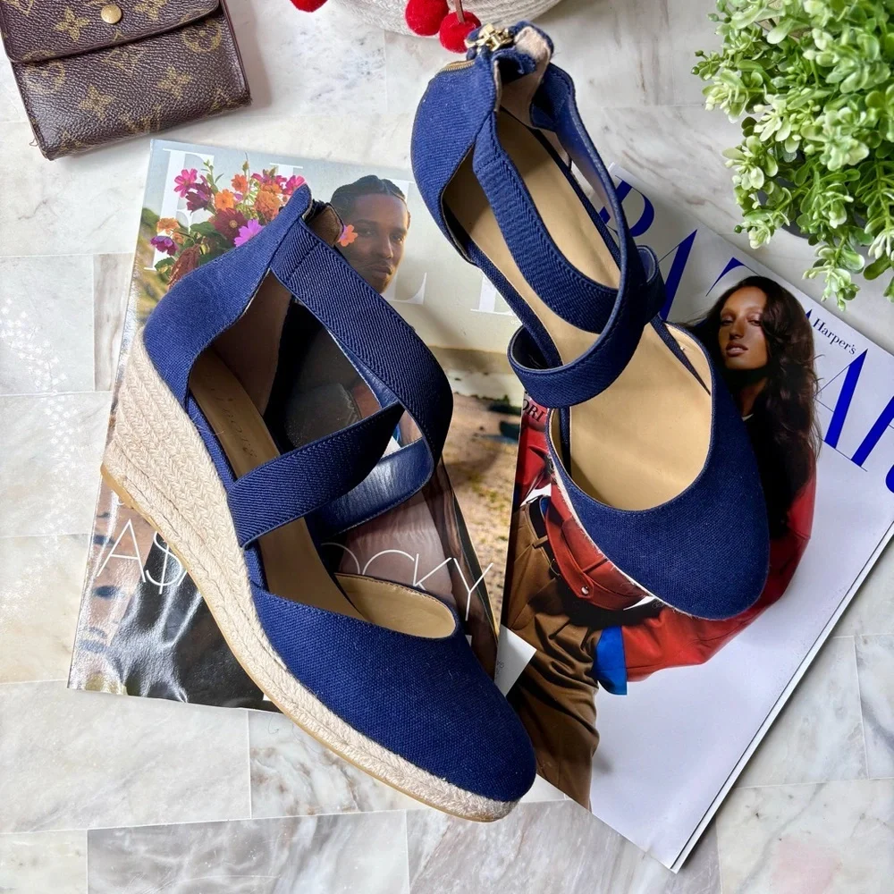 Talbots LYNDSAY D'ORSAY ESPADRILLE WEDGES - Picture 8 of 12